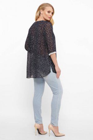 Tatiana: Шифоновая блуза с пуговичками КЕЙТ темно синяя - фото 6