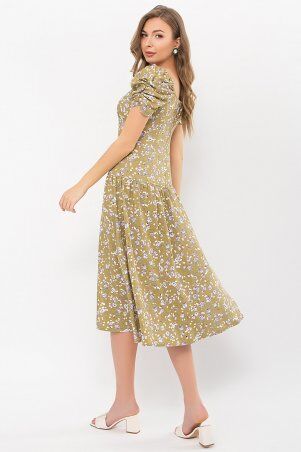 Glem: Платье Никси к/р оливковый-сиреньРозы p70877 - фото 4