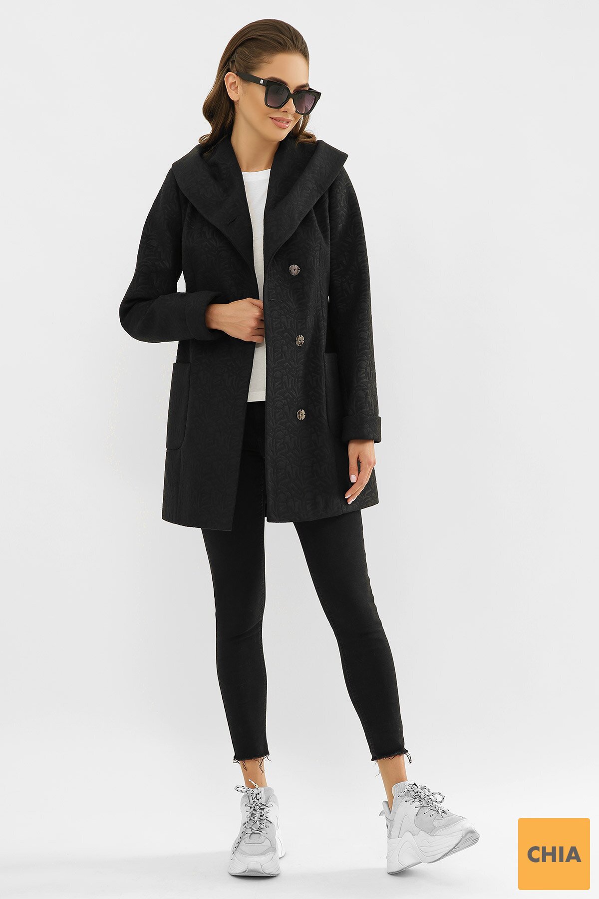 Пальто П-3к черный-иероглифы