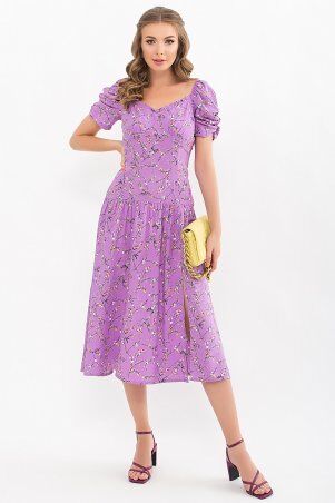 Glem: Платье Никси к/р лиловый-цветы веточки p72057 - фото 1