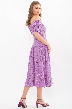 Glem: Платье Никси к/р лиловый-цветы веточки p72057 - фото 4