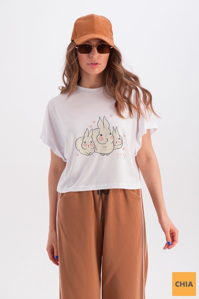 Футболка Анни белый зайки