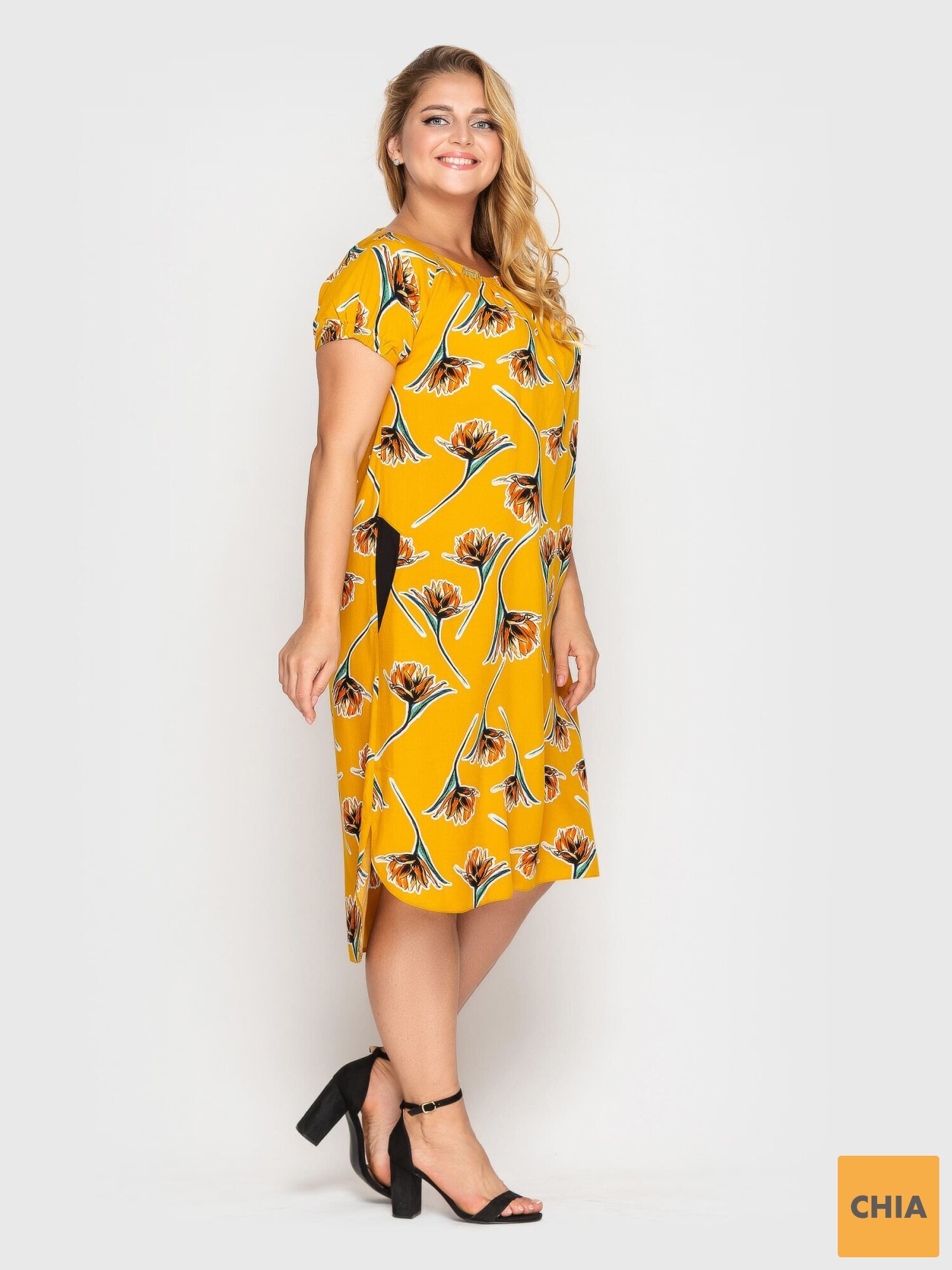 Платье летнее женское Палитра горчица