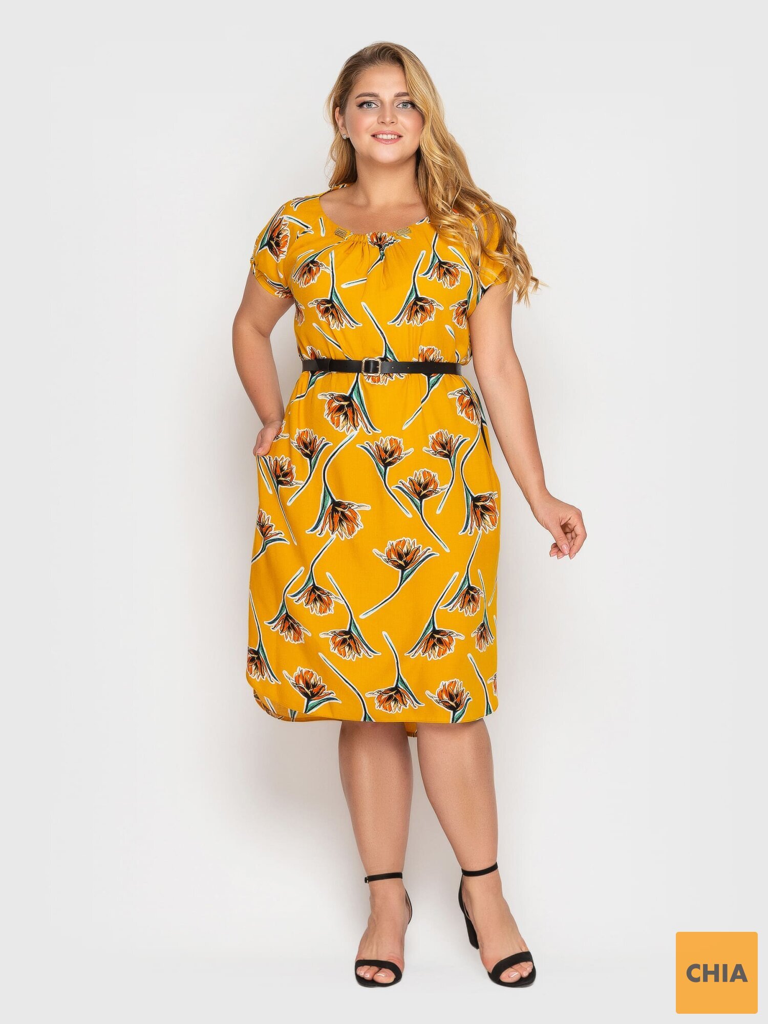 Платье летнее женское Палитра горчица