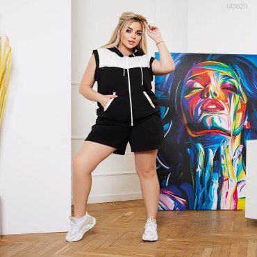 PEONY: Черный Костюм С Капюшоном Спорт №45 1406211 - фото 1