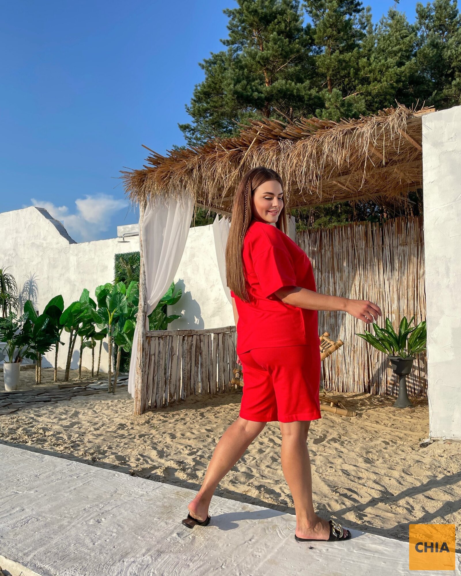 Костюм Лайм красный футболка+шорты