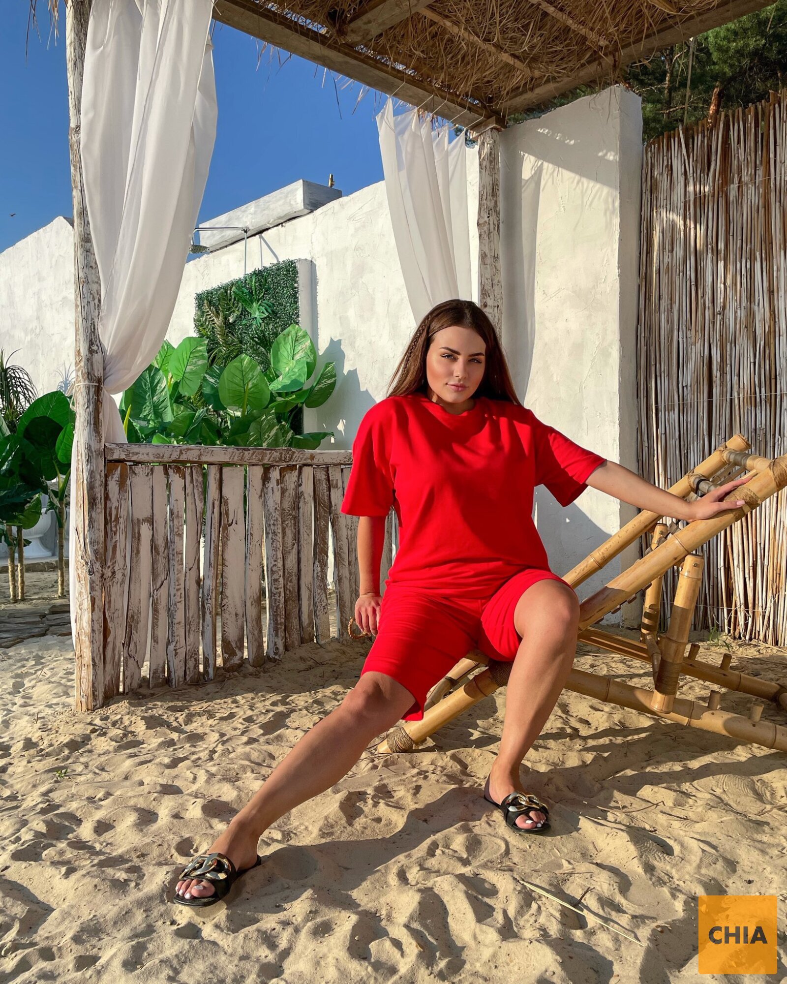 Костюм Лайм красный футболка+шорты