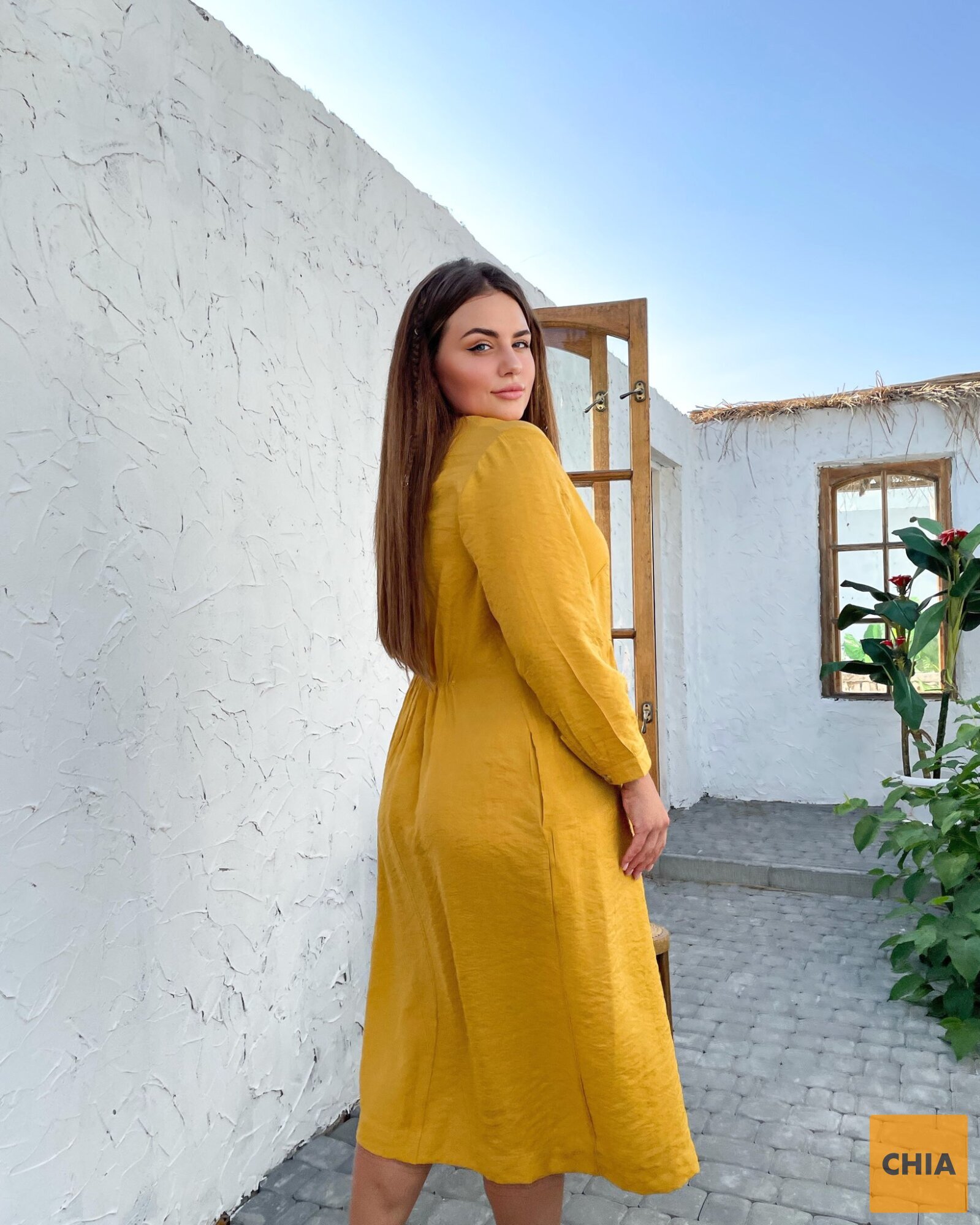 Платье Верона горчица