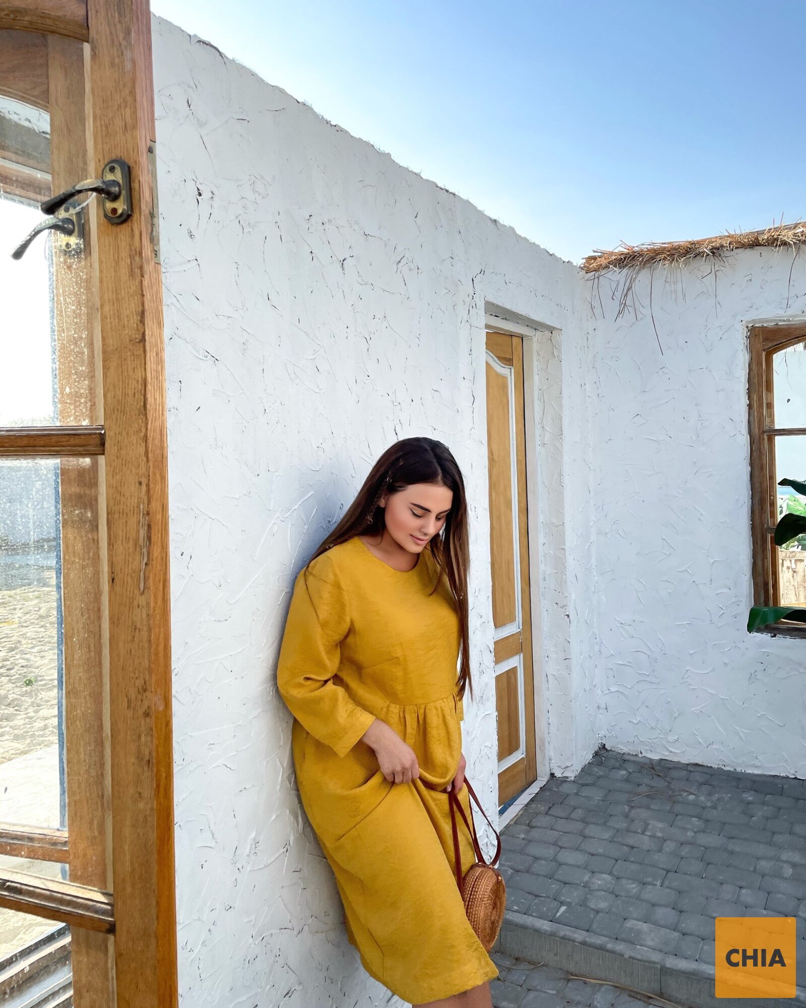 Платье Верона горчица