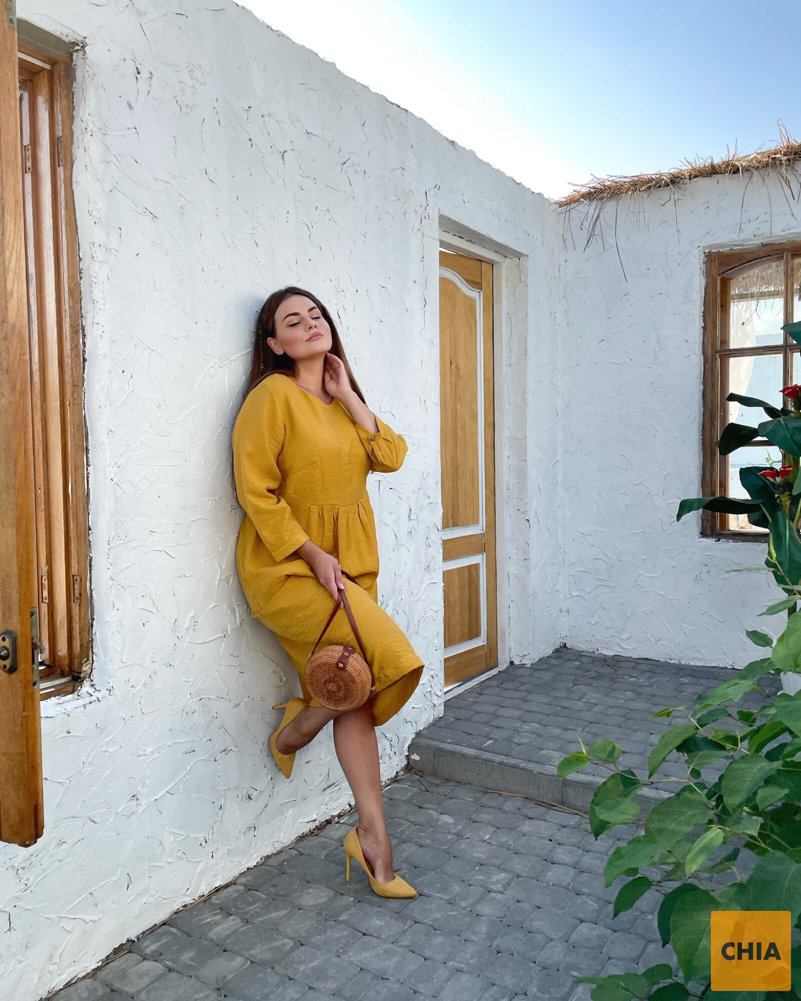 Платье Верона горчица