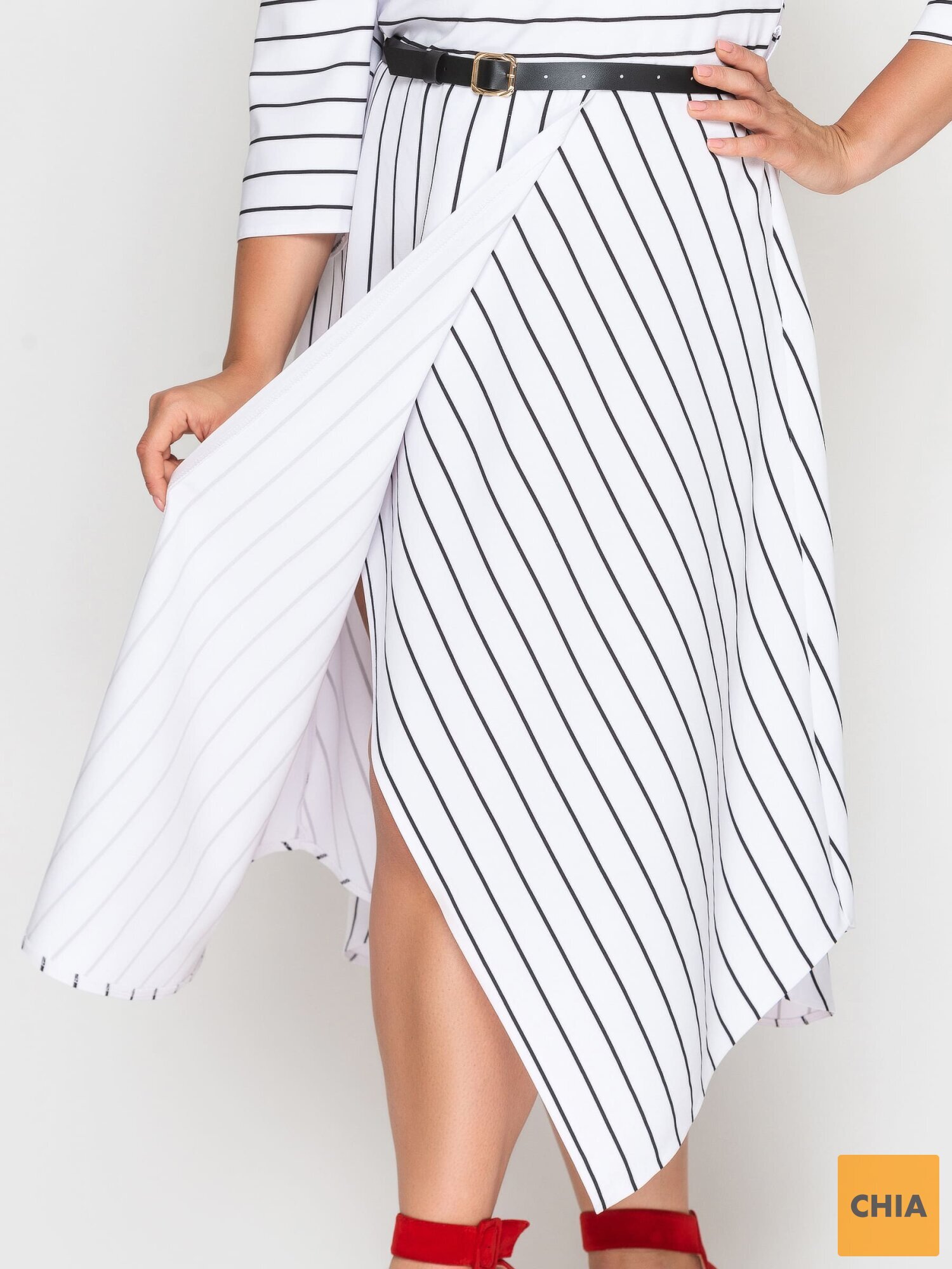 Платье Патриция белое полоска