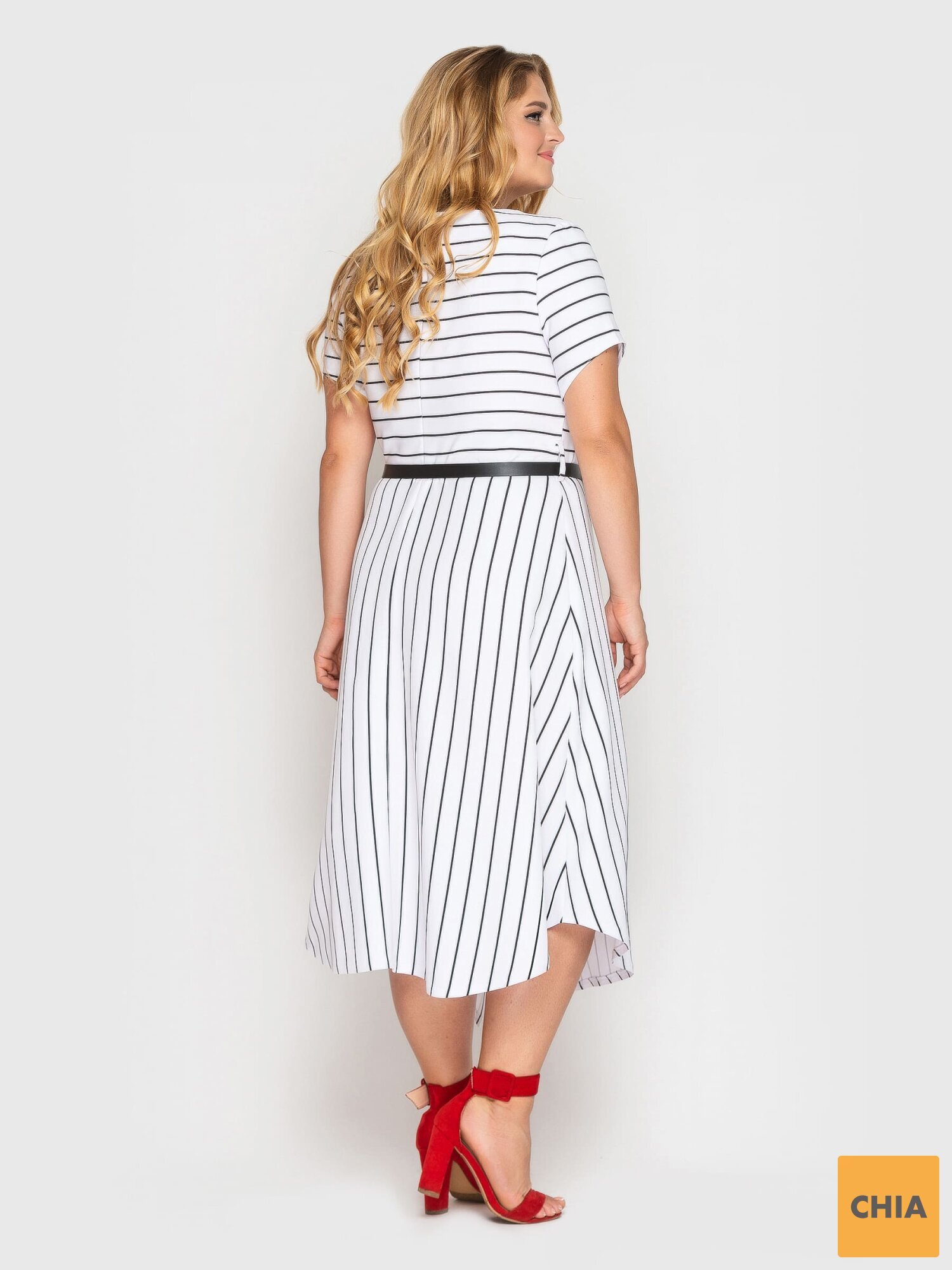 Платье Патриция белое полоска