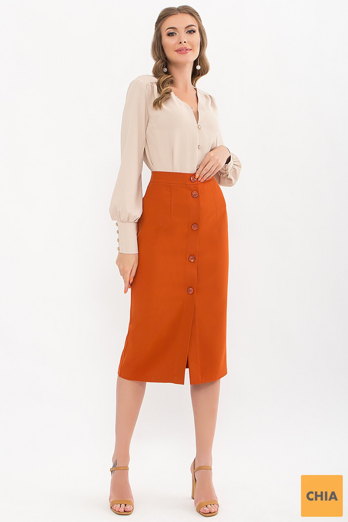 Юбка мод. №54 терракот