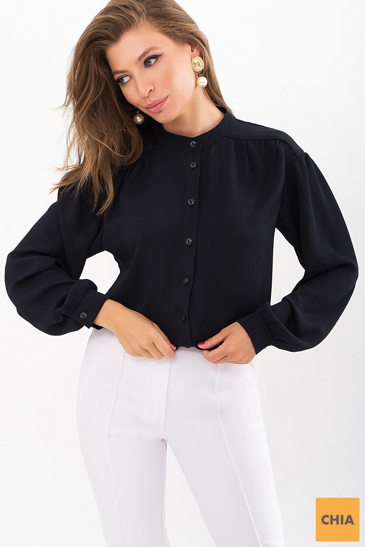 Блуза Мурана д/р черный