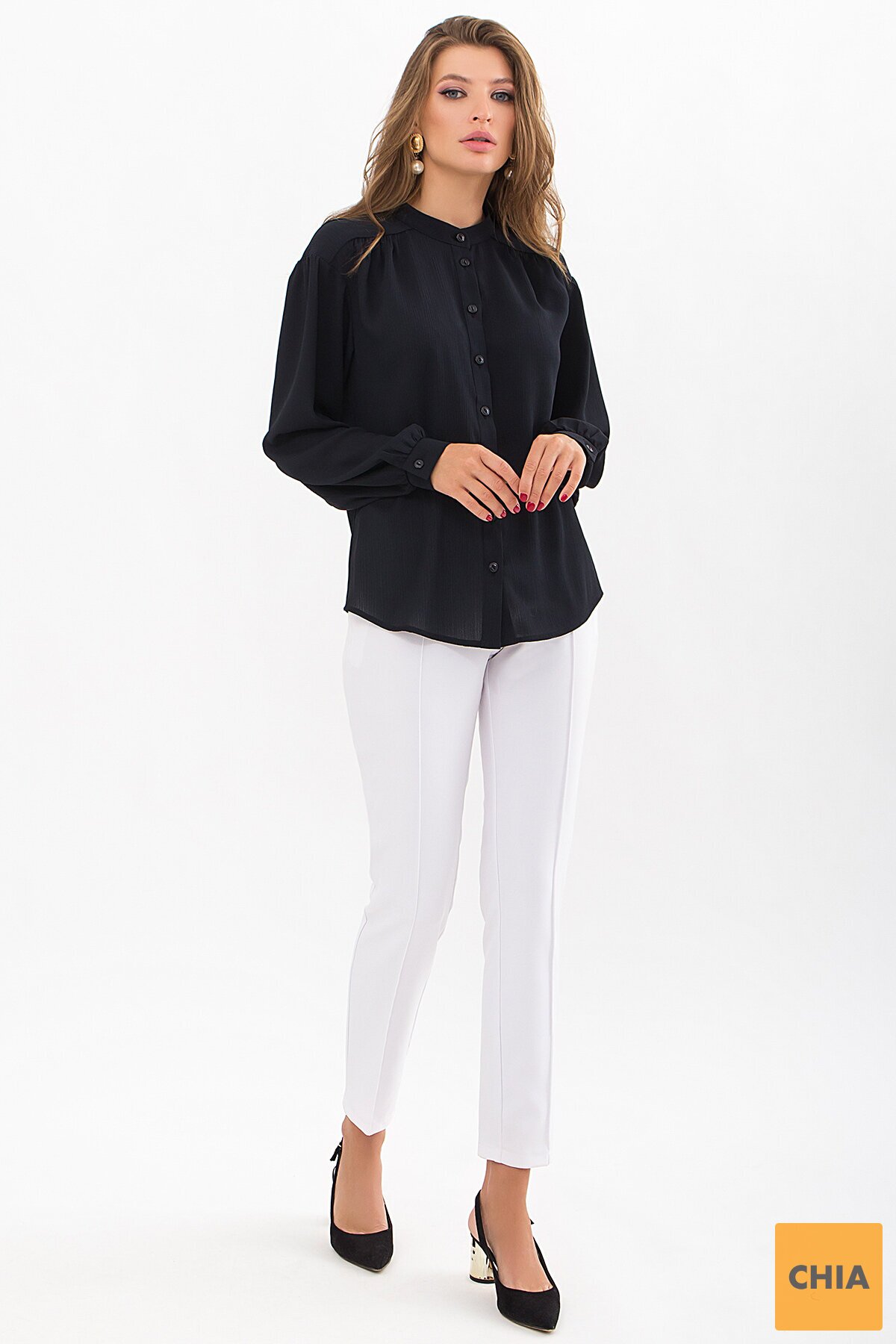 Блуза Мурана д/р черный