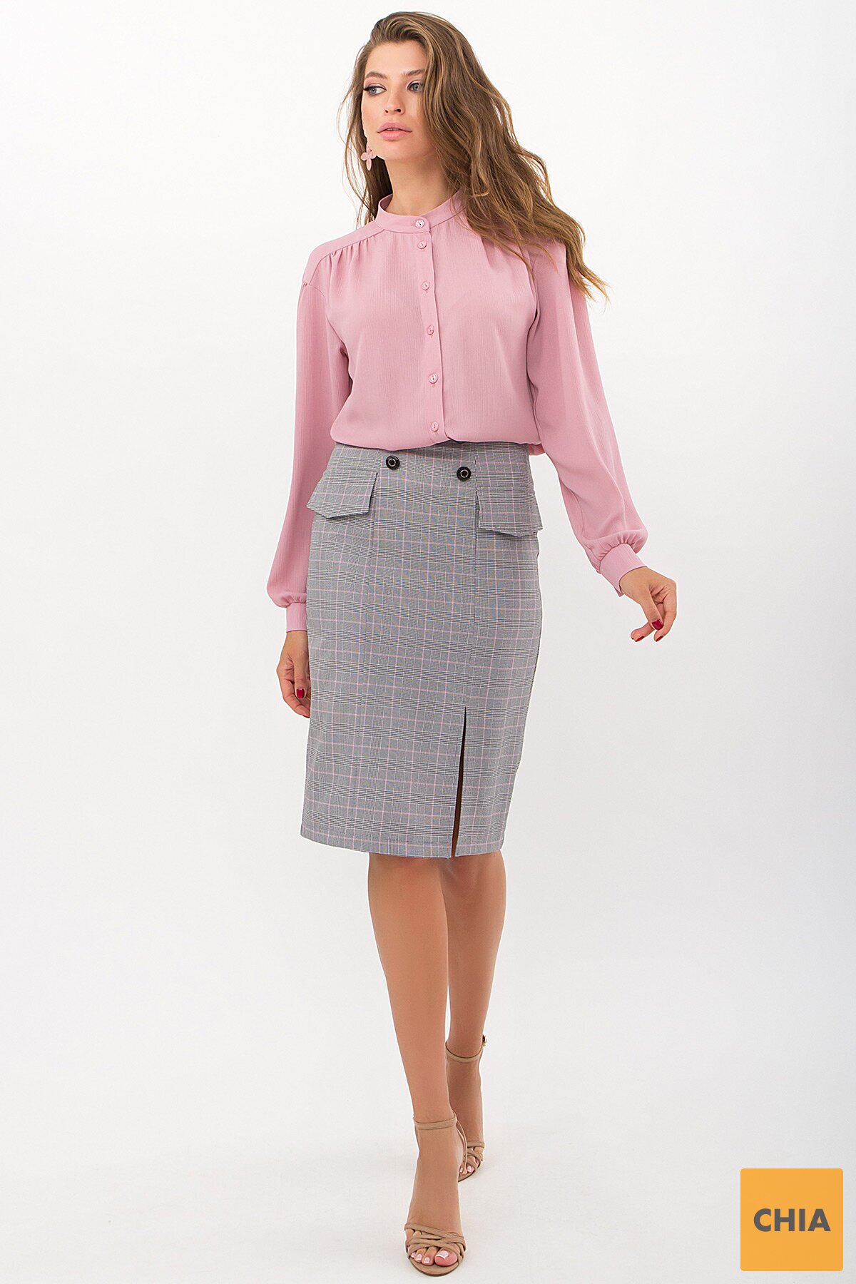 Блуза Мурана д/р пыльная роза