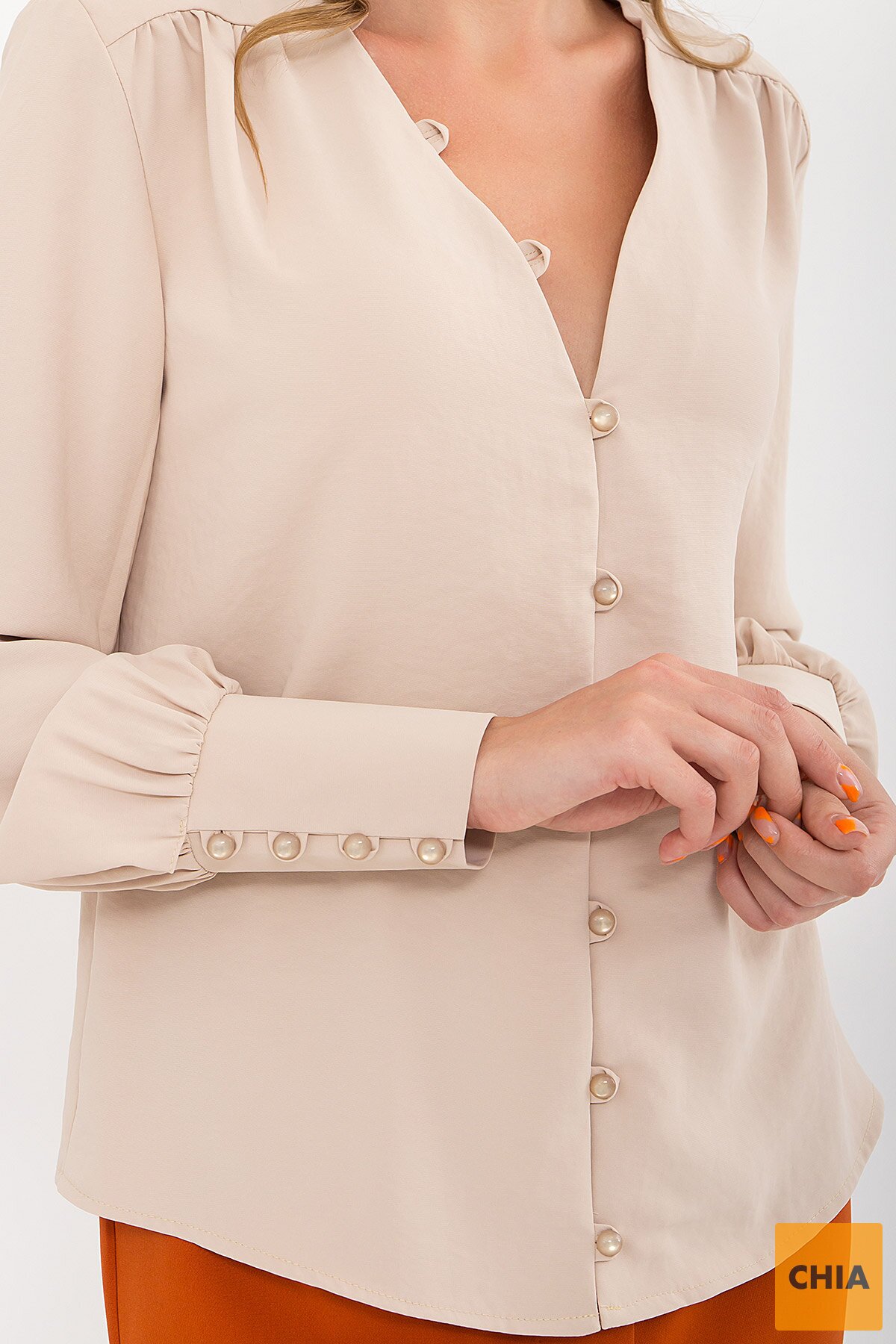 Блуза Ирэн д/р св. бежевый