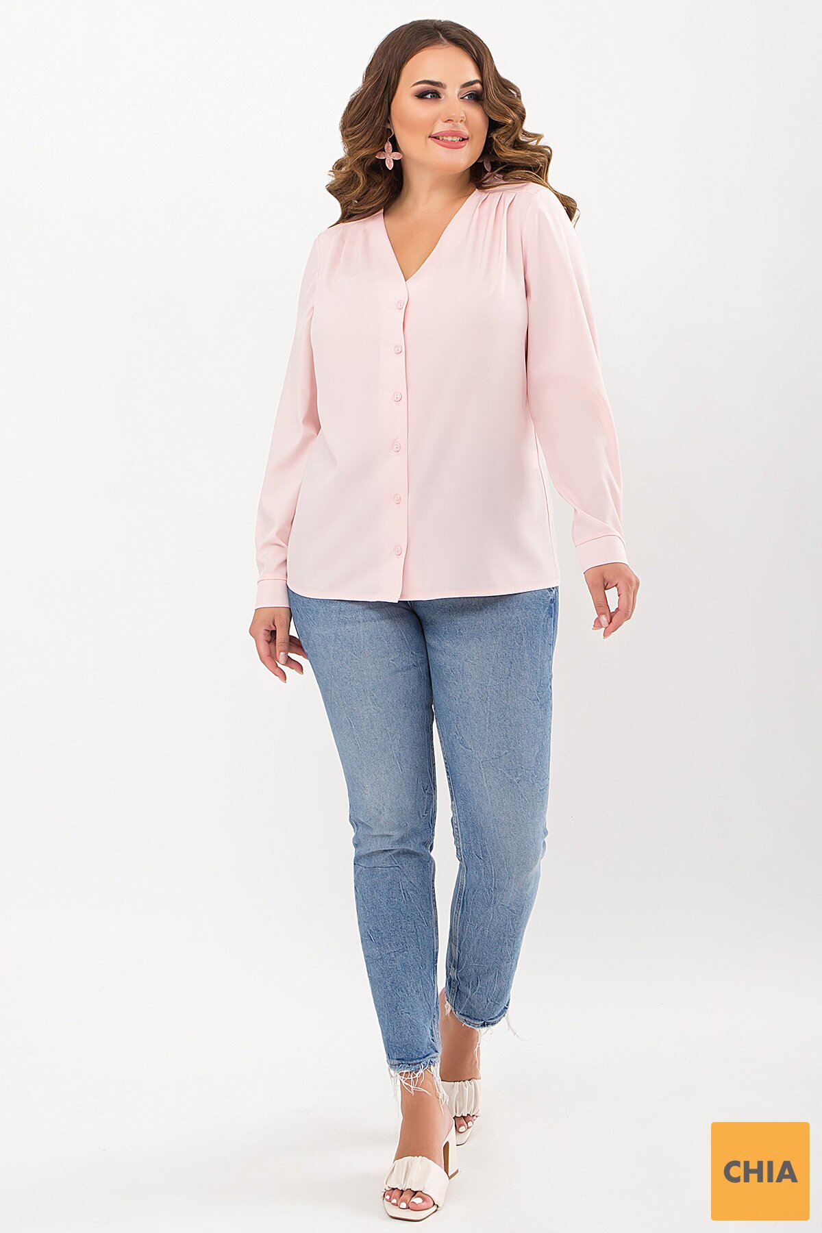 Блуза Алолия-Б д/р персик