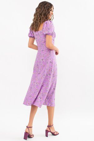 Glem: Платье Билла к/р лиловый-цветы веточки p72325 - фото 4