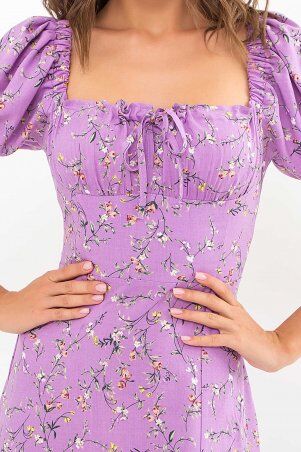 Glem: Платье Билла к/р лиловый-цветы веточки p72325 - фото 5