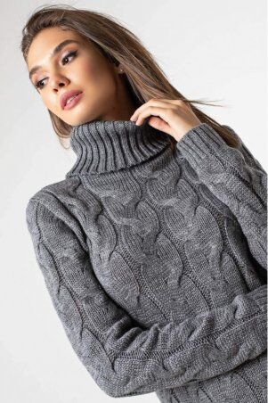 Prima Fashion Knit: Вязаное платье "Сабрина" - темно-серый 5543003 - фото 1