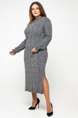 Prima Fashion Knit: Вязаное платье "Эвелина" - темно-серый - Size+ 5551003 - фото 1