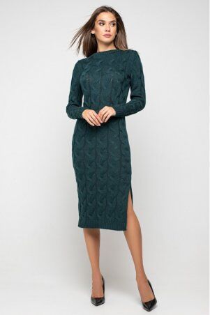 Prima Fashion Knit: Вязаное платье"Эвелина"- зеленый 5537010 - фото 1