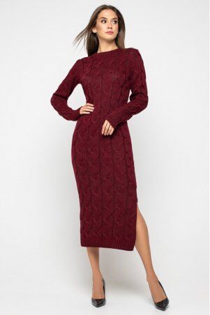 Prima Fashion Knit: Вязаное платье"Эвелина"-бордо 5537006 - фото 1