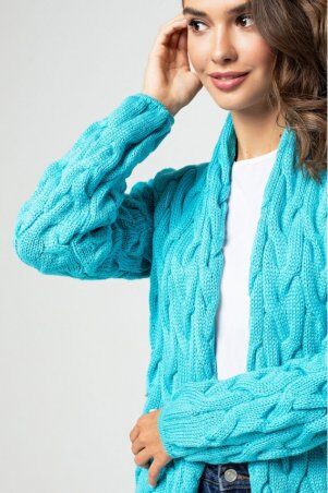Prima Fashion Knit: Вязаный кардиган "Лало" - Бирюза 4521037 - фото 3