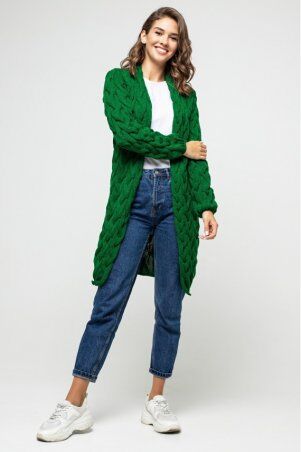 Prima Fashion Knit: Вязаный кардиган "Лало" - Зеленый 4521041 - фото 1