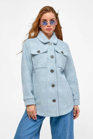 Пальто-рубашка Эйда голубой (элит шерсть)