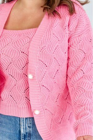 Prima Fashion Knit: Вязаная кофта "Мая" - розовый 8510005 - фото 3