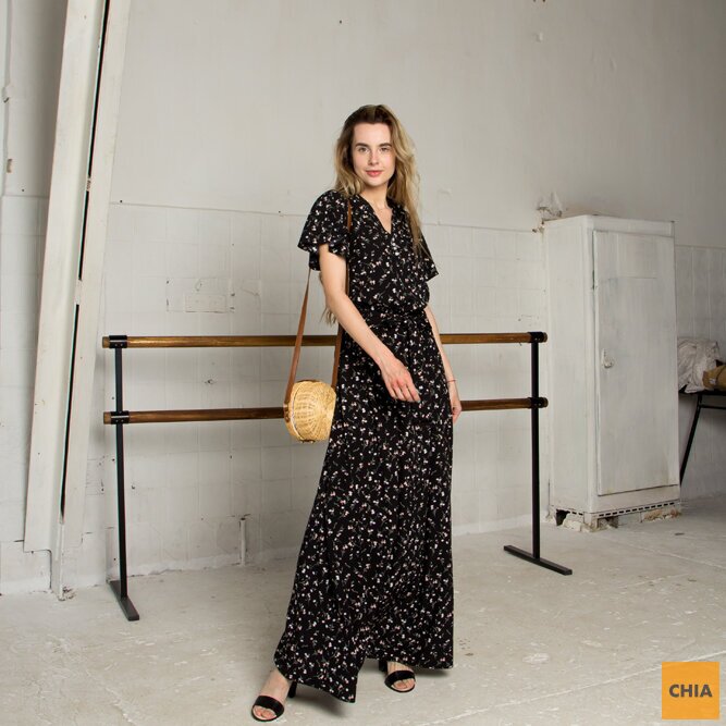 Платье Принт черный