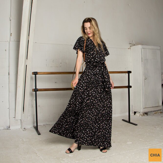 Платье Принт черный