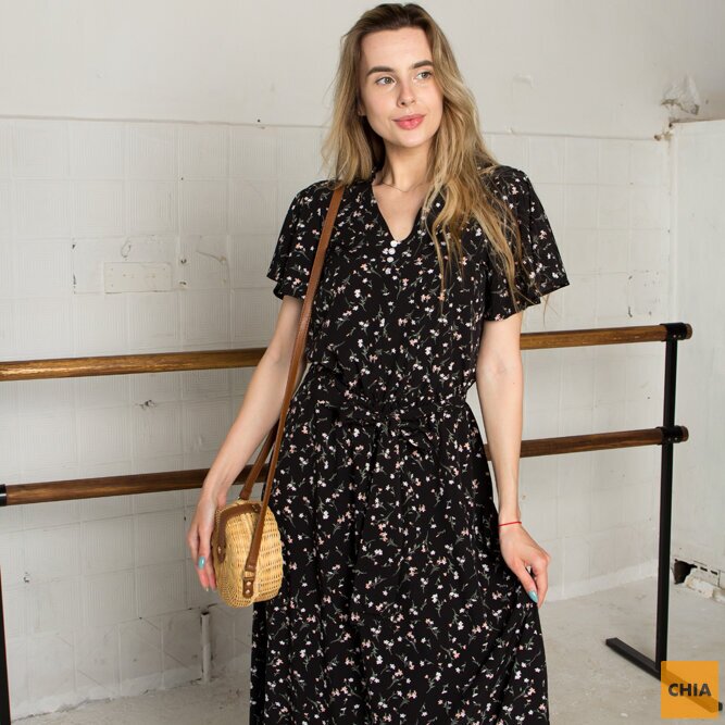 Платье Принт черный