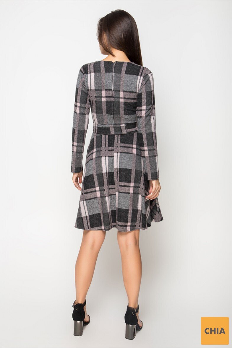 Платье Клетка с поясом