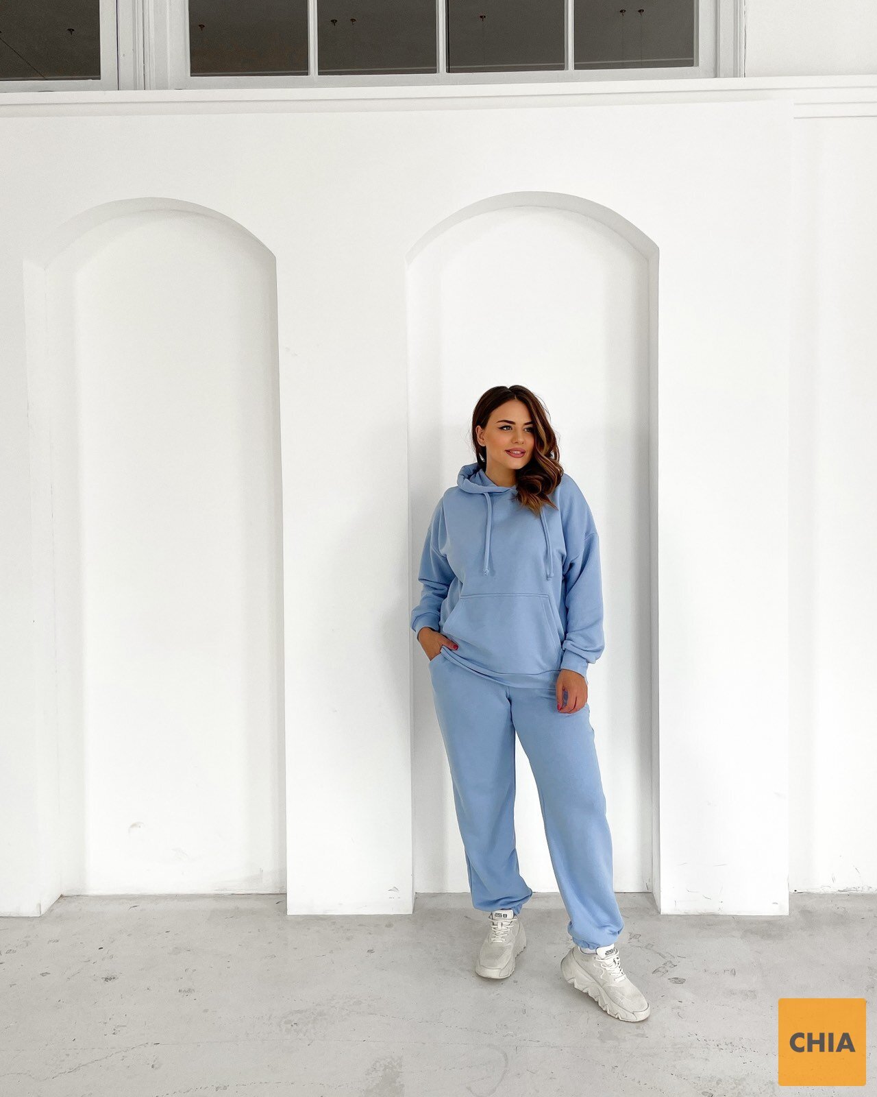 Костюм Джус голубой брюки+худи