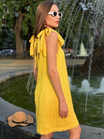 InRed: Платье из прошвы "BEAUTY" желтое 7736 - фото 4