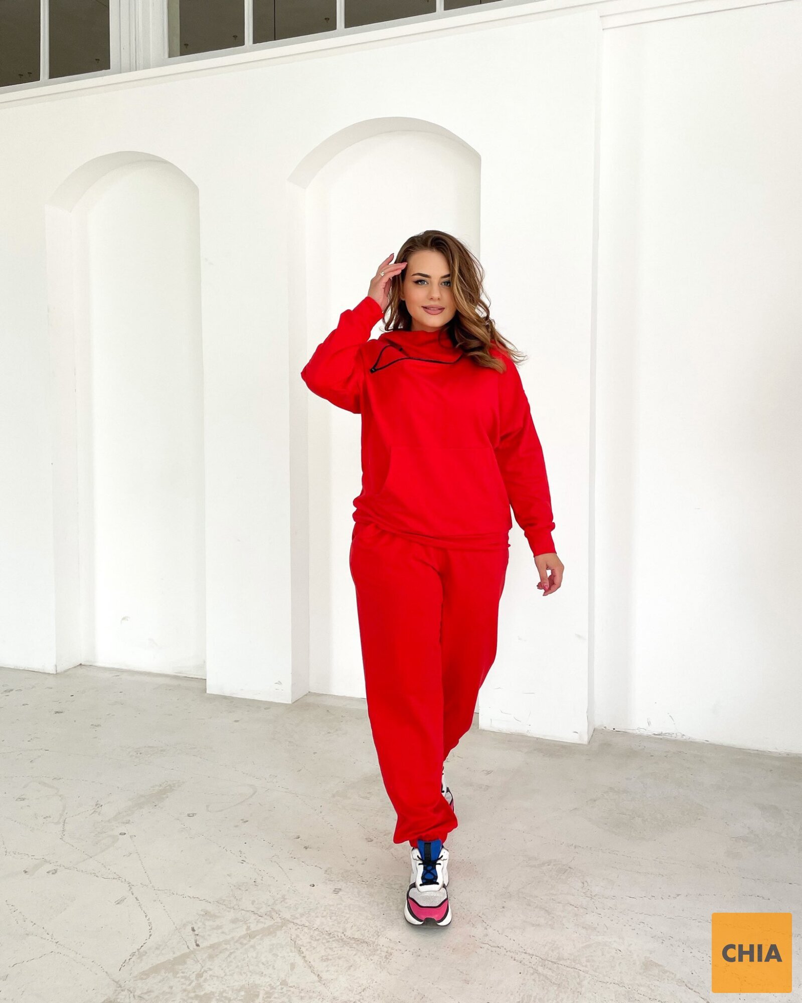 Костюм Зиппер красный худи+брюки