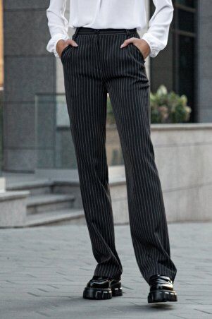 Черные брюки в белую полоску Мишель