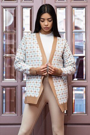 Itelle: Вязаный кардиган цвета кэмел Асана V151324 - фото 1