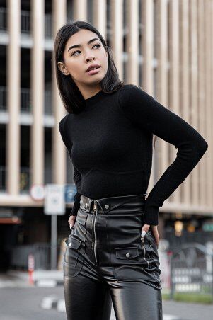 Вязанный гольф черного цвета Микаэль