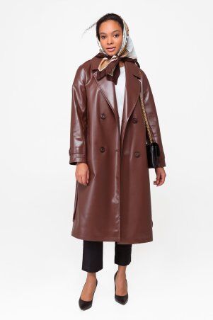 Emass: Плащ Тіра еко-шкіра коричневий 340-45-1 - фото 2