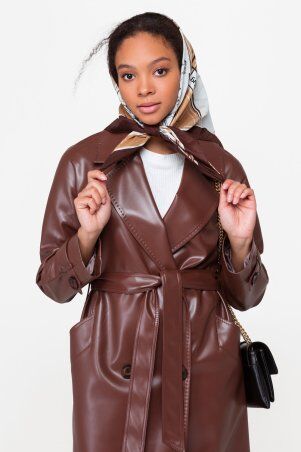 Emass: Плащ Тіра еко-шкіра коричневий 340-45-1 - фото 3