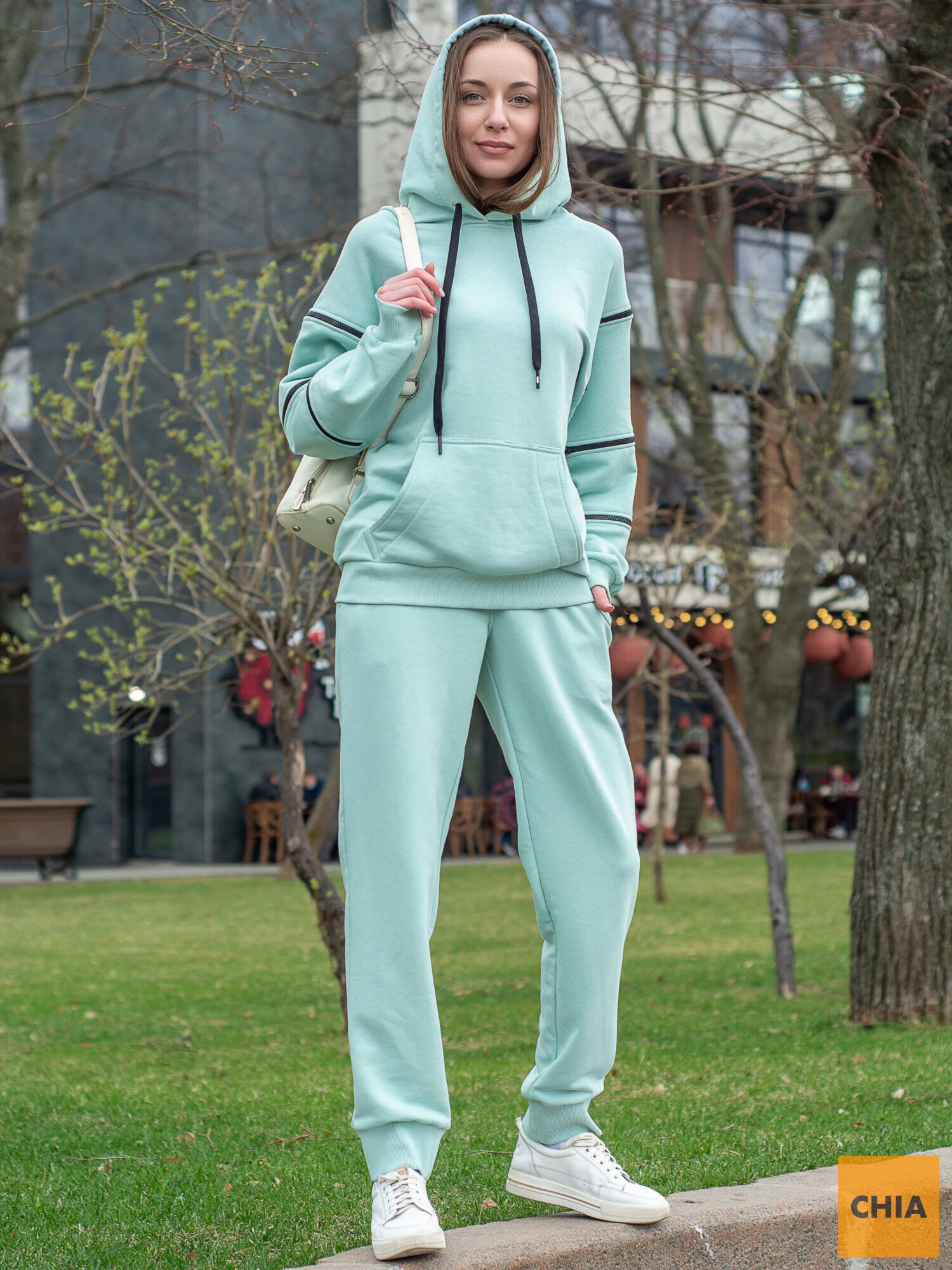 Женский спортивный прогулочный костюм "SNAKE" мятный