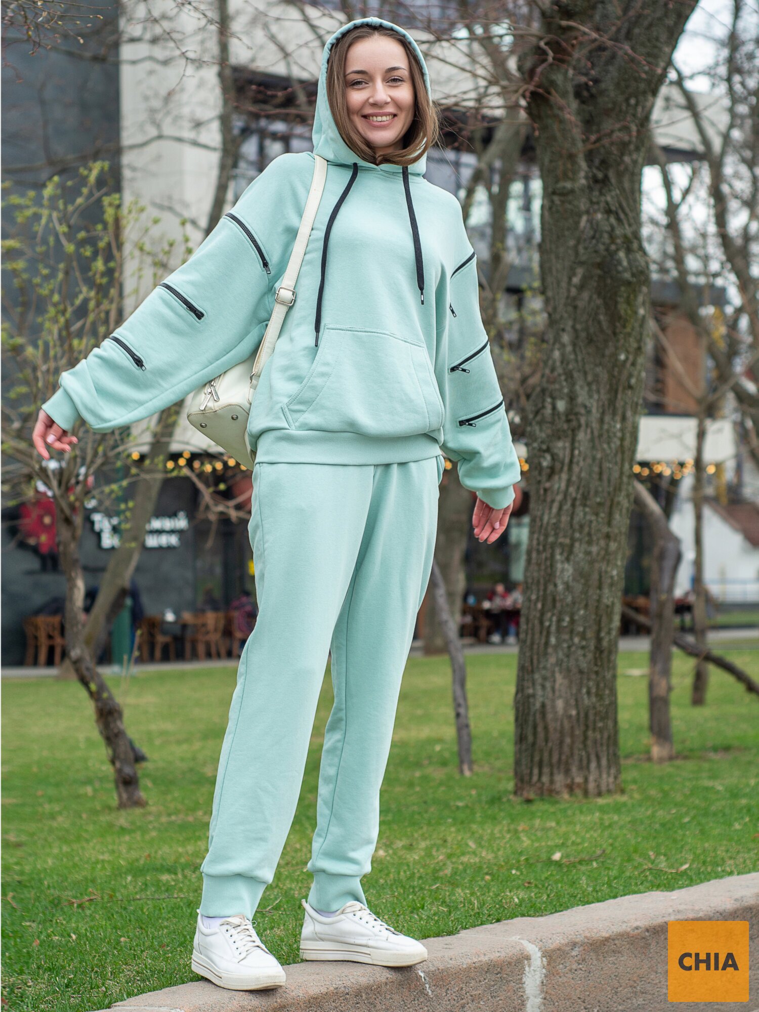 Женский спортивный прогулочный костюм "SNAKE" мятный
