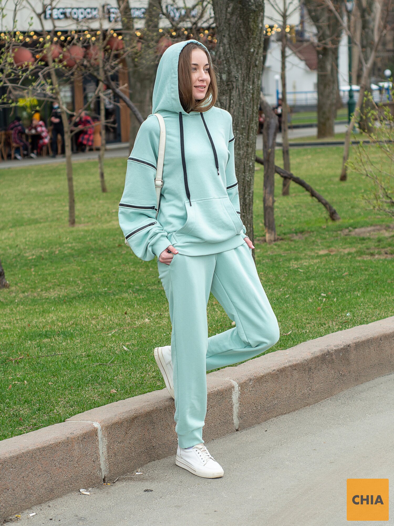 Женский спортивный прогулочный костюм "SNAKE" мятный