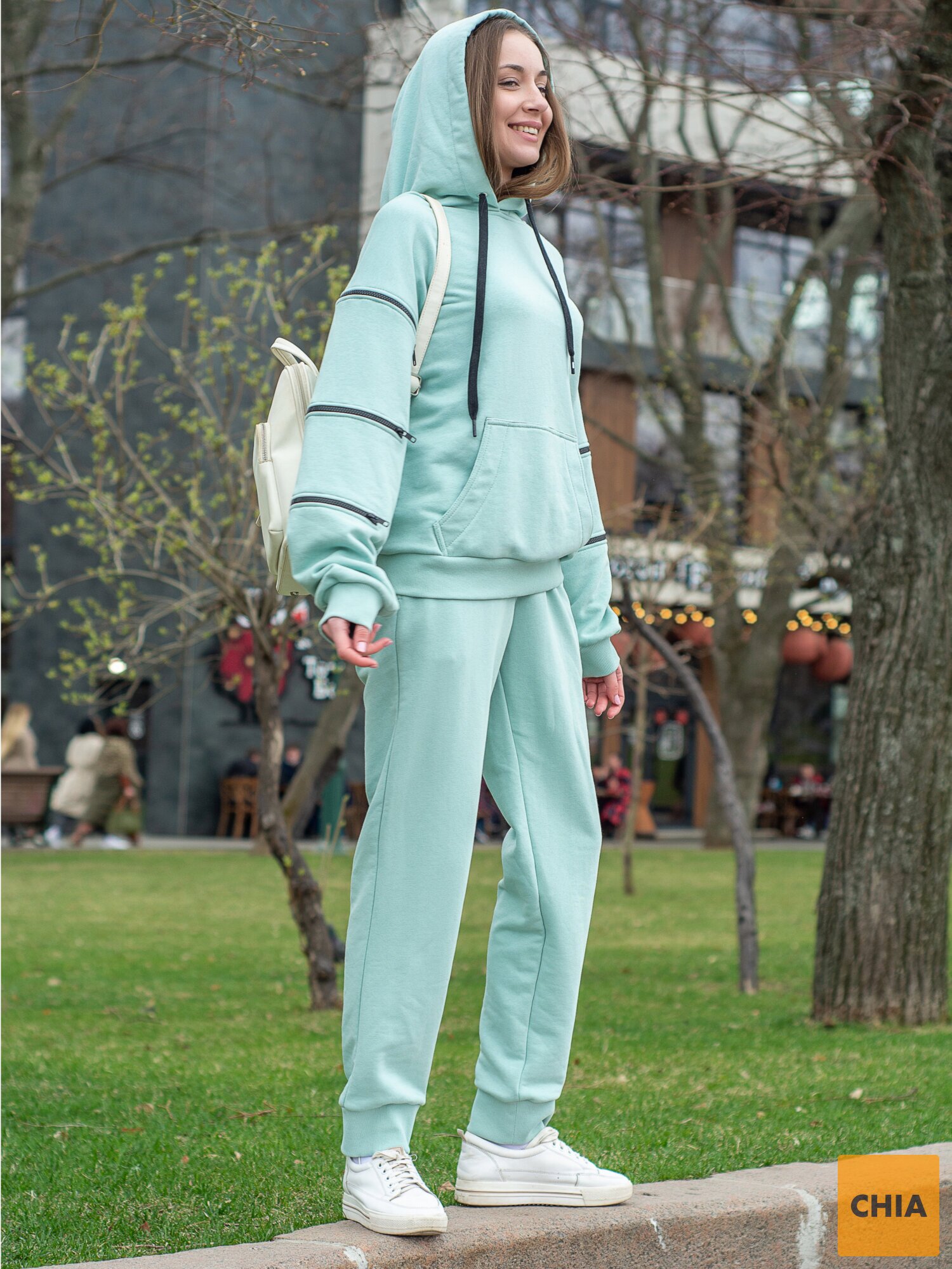 Женский спортивный прогулочный костюм "SNAKE" мятный