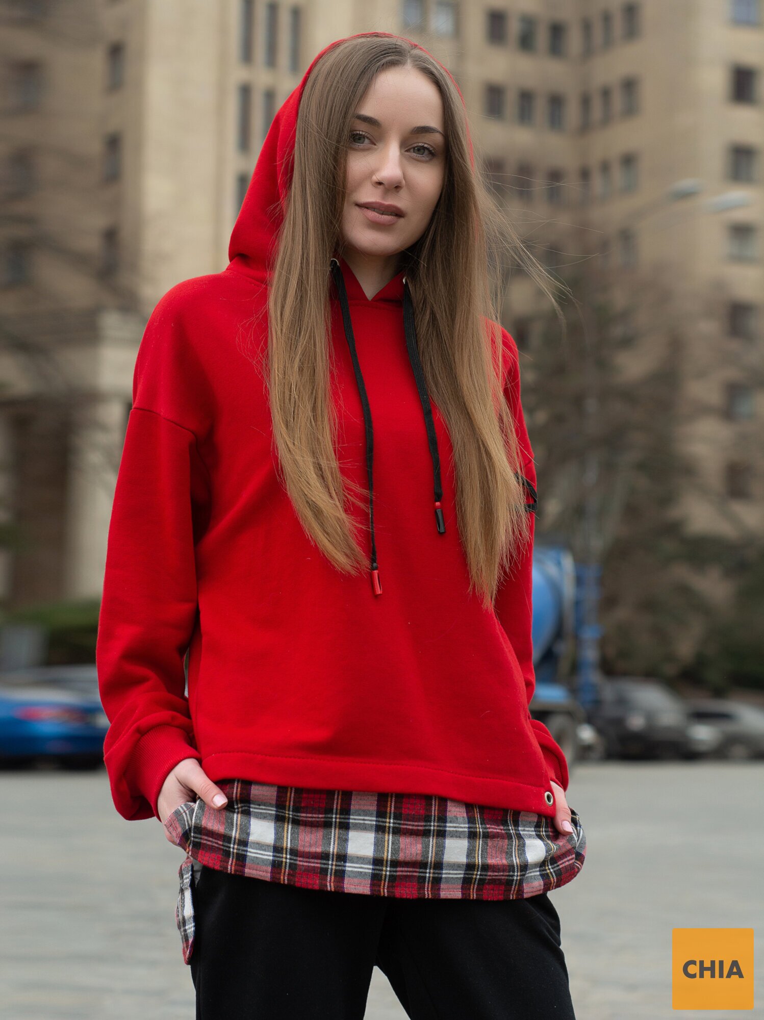 Худи oversize красное "SPIDER"