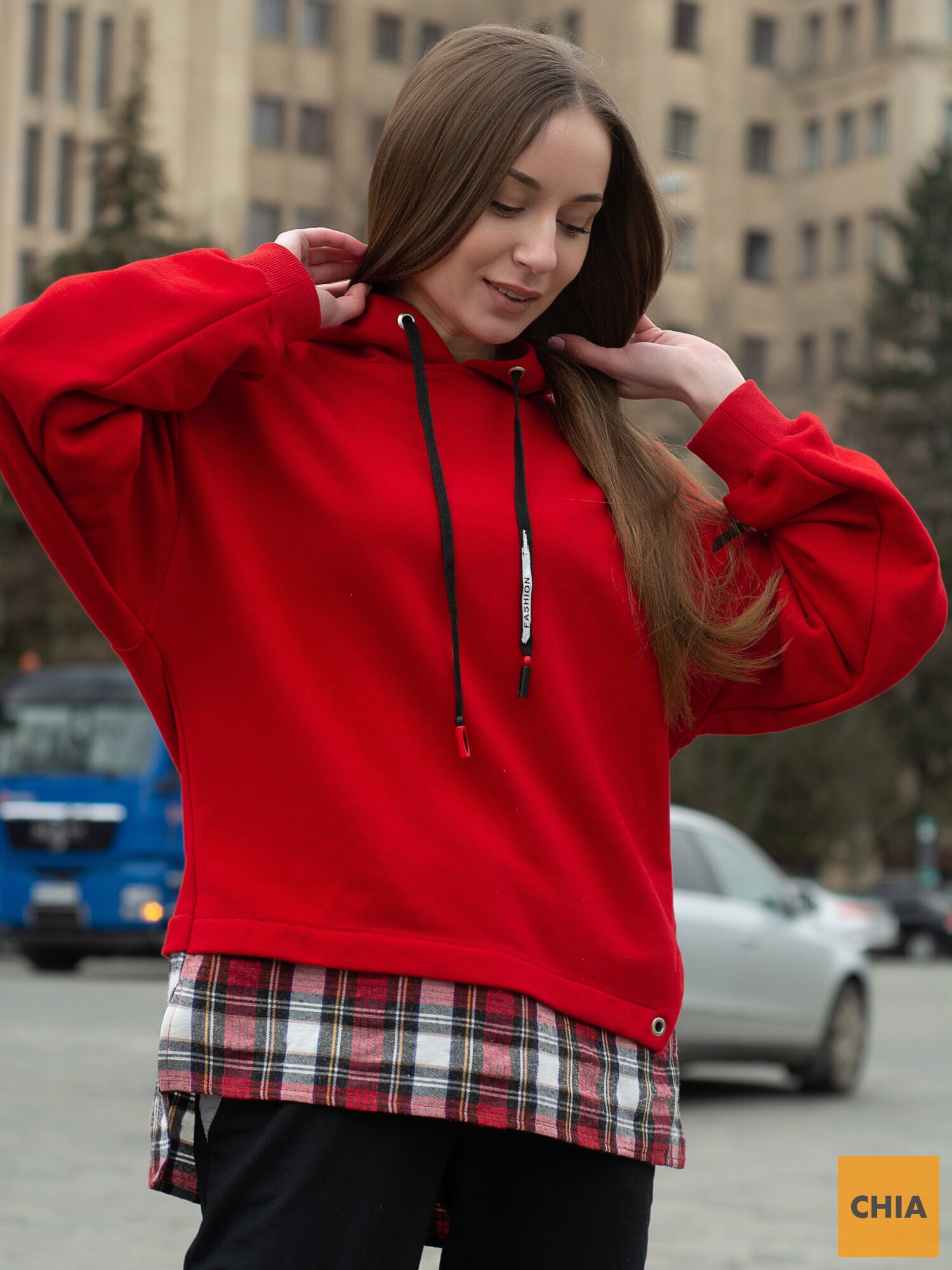 Худи oversize красное "SPIDER"